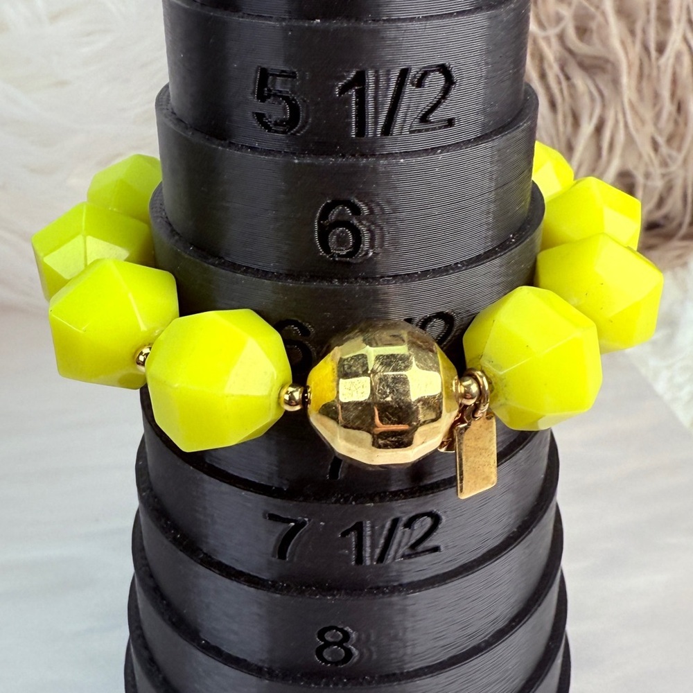 Kate Spade Yellow and Goldtone Large Beaded Strech Bracelet - Picture 11 of 15